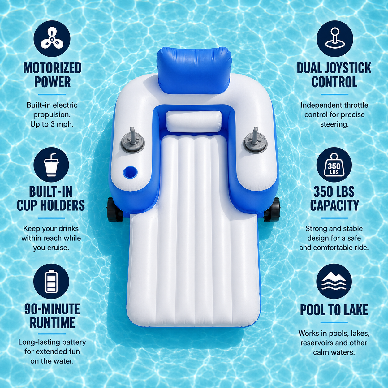 AquaFloaty™ Motorized Pool Lounger Pro